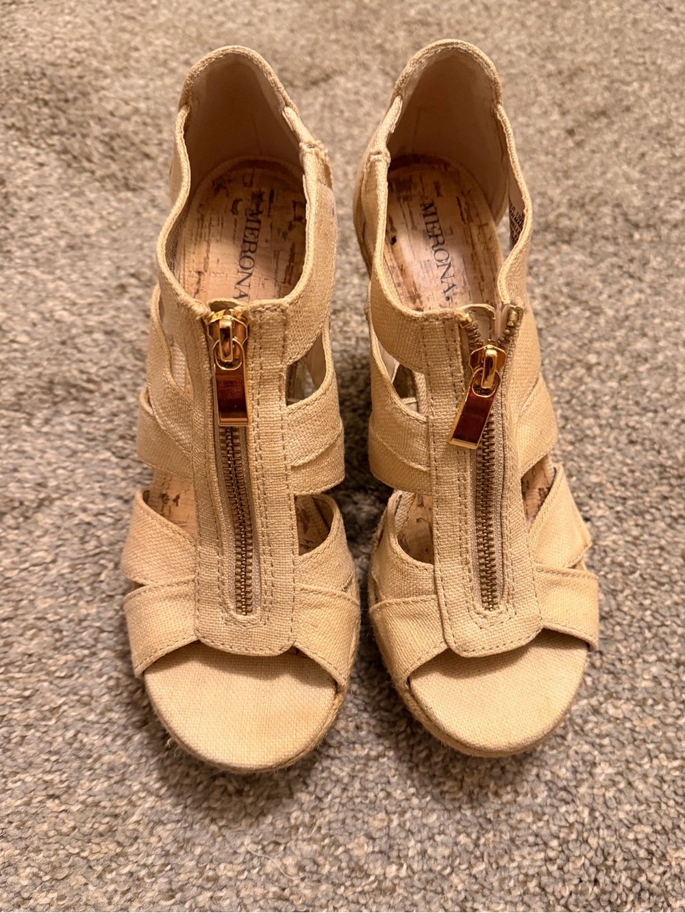 Merona 6.5 canvas espadrille wedge sandals